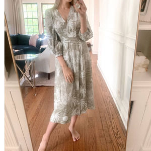 DESMOND & DEMPSEY x H&M Pleated Dress Khaki Green